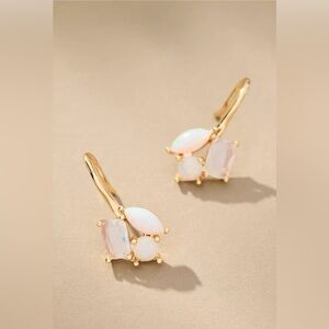 NWT Anthropologie Cluster Crystal Earrings Ivory